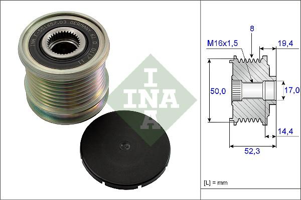 INA 535 0111 10 - Pulley, alternator, freewheel clutch onlydrive.pro