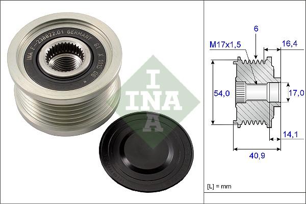 INA 535 0112 10 - Pulley, alternator, freewheel clutch onlydrive.pro