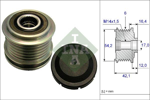 INA 535 0181 10 - Pulley, alternator, freewheel clutch onlydrive.pro