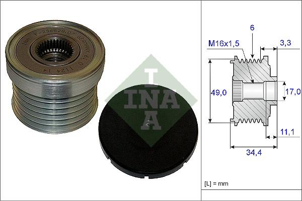 INA 535 0183 10 - Шкив генератора, муфта onlydrive.pro