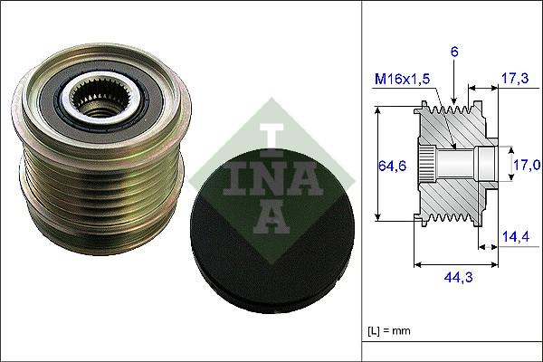 INA 535 0130 10 - Шкив генератора, муфта onlydrive.pro