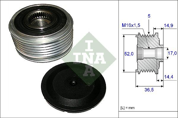 INA 535 0129 10 - Pulley, alternator, freewheel clutch onlydrive.pro