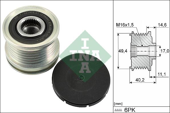 INA 535 0124 10 - Skriemulys, kintamosios srovės generatorius onlydrive.pro