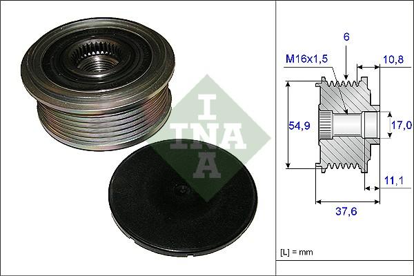 INA 535 0123 10 - Шкив генератора, муфта onlydrive.pro