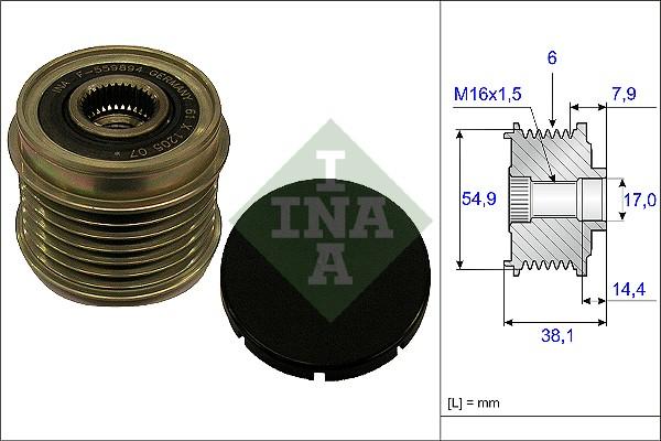 INA 535 0176 10 - Pulley, alternator, freewheel clutch onlydrive.pro