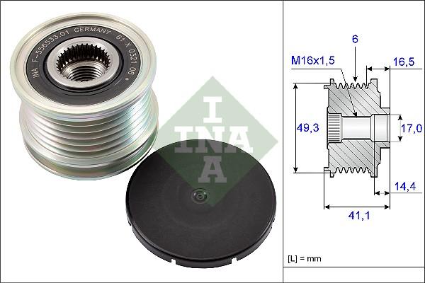 INA 535 0178 10 - Pulley, alternator, freewheel clutch onlydrive.pro