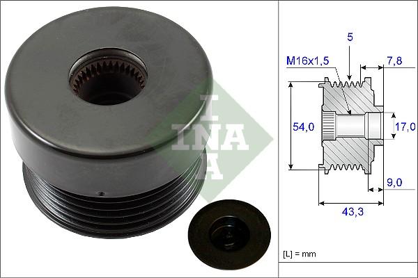 INA 535 0172 10 - Шкив генератора, муфта onlydrive.pro