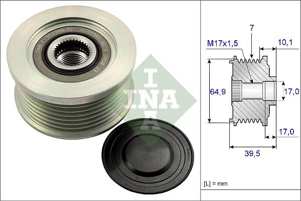 INA 535 0177 10 - Шкив генератора, муфта onlydrive.pro