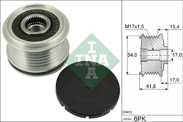 INA 535 0317 10 - Pulley, alternator, freewheel clutch onlydrive.pro