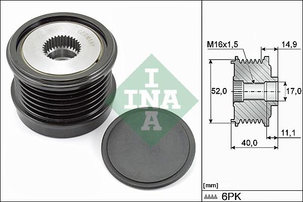 INA 535 0293 10 - Pulley, alternator, freewheel clutch onlydrive.pro