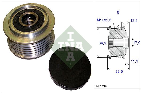 INA 535 0201 10 - Шкив генератора, муфта onlydrive.pro