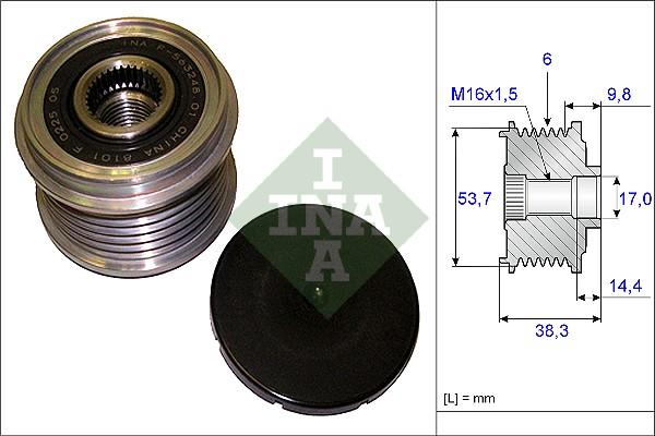 INA 535 0203 10 - Шкив генератора, муфта onlydrive.pro