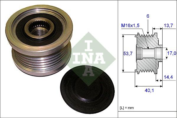 INA 535 0202 10 - Pulley, alternator, freewheel clutch onlydrive.pro