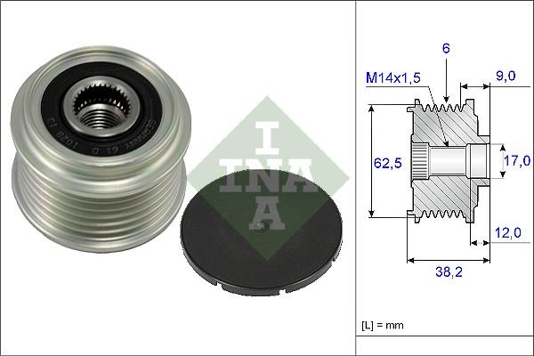 INA 535 0219 10 - Pulley, alternator, freewheel clutch onlydrive.pro