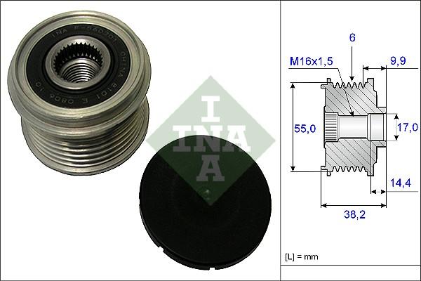 INA 535 0216 10 - Pulley, alternator, freewheel clutch onlydrive.pro