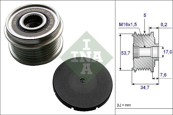 INA 535 0211 10 - Pulley, alternator, freewheel clutch onlydrive.pro