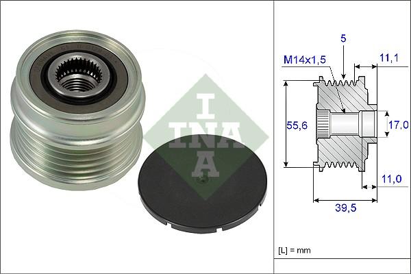 INA 535 0218 10 - Pulley, alternator, freewheel clutch onlydrive.pro