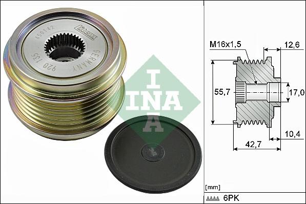 INA 535 0276 10 - Pulley, alternator, freewheel clutch onlydrive.pro