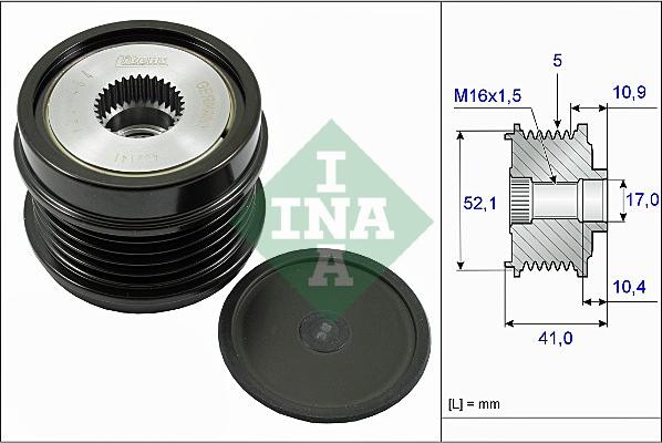 INA 535 0272 10 - Pulley, alternator, freewheel clutch onlydrive.pro