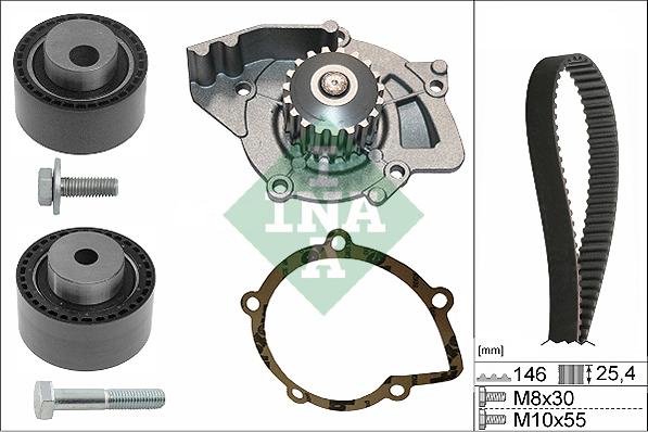 INA 530 0446 31 - Водяной насос + комплект зубчатого ремня ГРМ onlydrive.pro