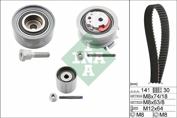 INA 530 0463 10 - Комплект зубчатого ремня ГРМ onlydrive.pro