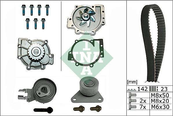 INA 530 0467 30 - Vandens siurblio ir paskirstymo diržo komplektas onlydrive.pro