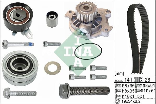 INA 530 0482 30 - Vesipumppu + jakohihnasarja onlydrive.pro