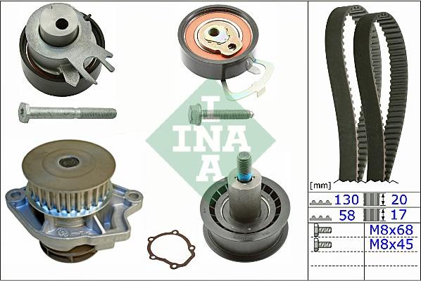 INA 530 0538 30 - Ūdenssūknis + Zobsiksnas komplekts onlydrive.pro