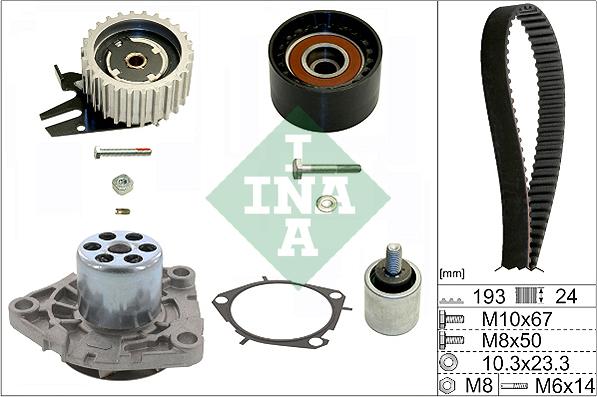 INA 530 0619 30 - Ūdenssūknis + Zobsiksnas komplekts onlydrive.pro