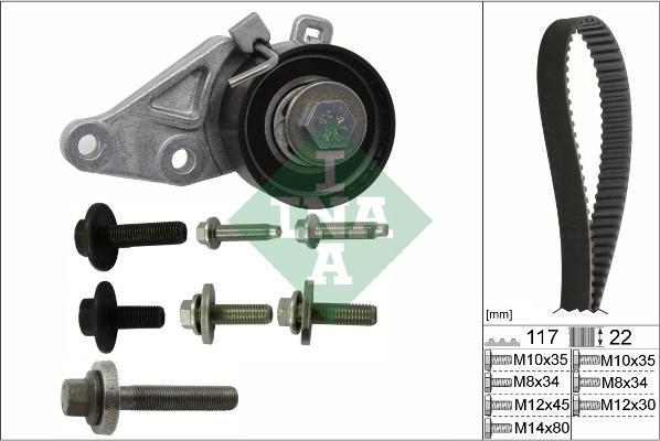 INA 530 0140 10 - Paskirstymo diržo komplektas onlydrive.pro