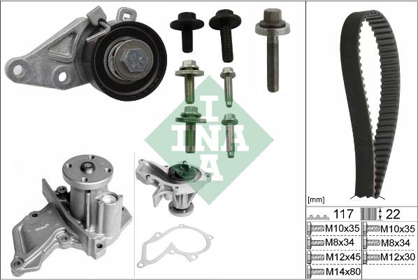 INA 530 0140 30 - Water Pump & Timing Belt Set onlydrive.pro
