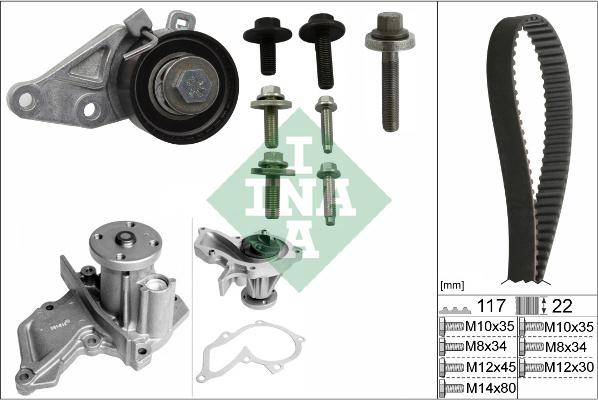 INA 530 0140 30 - Ūdenssūknis + Zobsiksnas komplekts onlydrive.pro