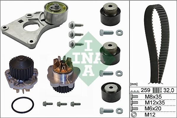 INA 530 0259 30 - Veepump + hammasrihmakomplekt onlydrive.pro