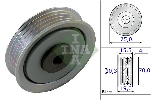 INA 531 0845 10 - Pulley, v-ribbed belt onlydrive.pro