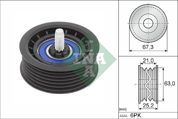 INA 532 0906 10 - Pulley, v-ribbed belt onlydrive.pro