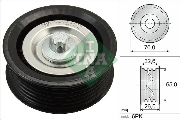 INA 532 0531 10 - Kreipiantysis skriemulys, V formos rumbuotas diržas onlydrive.pro