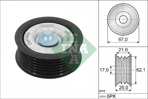 INA 532 0629 10 - Pulley, v-ribbed belt onlydrive.pro