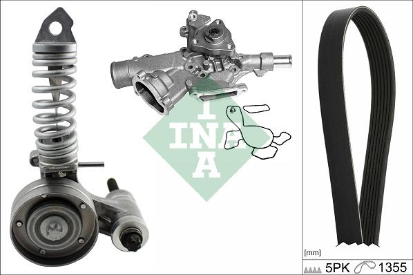 INA 529 0297 30 - Water Pump + V-Ribbed Belt Set onlydrive.pro