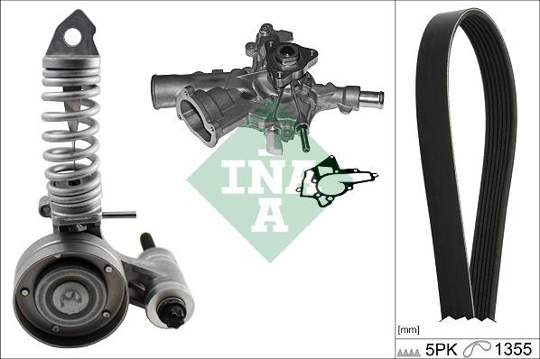 INA 529 0297 31 - Water Pump + V-Ribbed Belt Set onlydrive.pro
