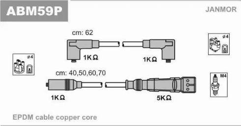 Janmor ABM59P - Комплект проводов зажигания onlydrive.pro