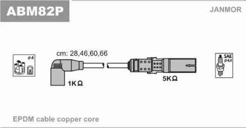 Janmor ABM82P - Комплект проводов зажигания onlydrive.pro