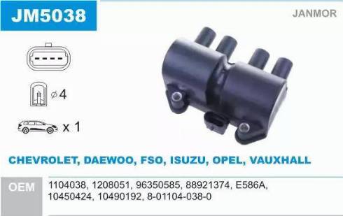 Janmor JM5038 - Ignition Coil onlydrive.pro