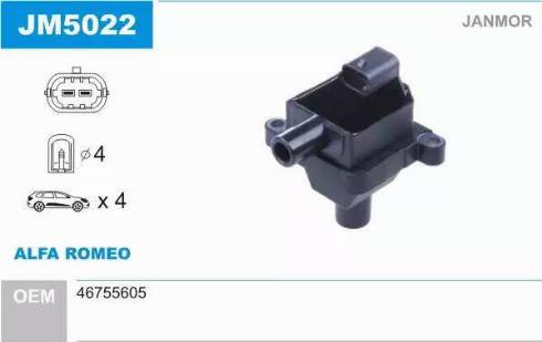 Janmor JM5022 - Ignition Coil onlydrive.pro