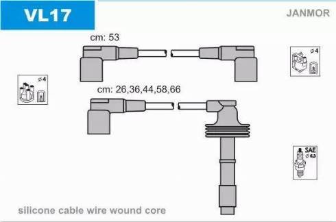 Janmor VL17 - Комплект проводов зажигания onlydrive.pro