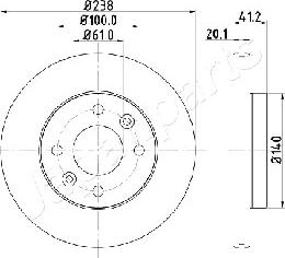 Japanparts DI-0708 - Тормозной диск onlydrive.pro