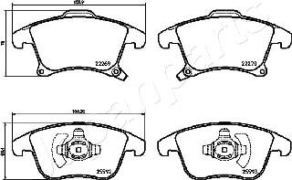 Japanparts PA-0311AF - Piduriklotsi komplekt,ketaspidur onlydrive.pro