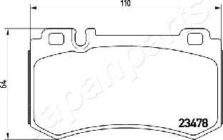 Japanparts PP-0509AF - Bremžu uzliku kompl., Disku bremzes onlydrive.pro