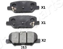 Japanparts PP-315AF - Brake Pad Set, disc brake onlydrive.pro