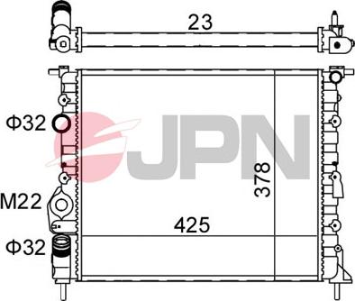 JPN 60C9043-JPN - Radiator, engine cooling onlydrive.pro