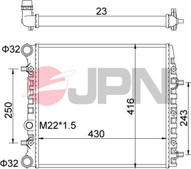 JPN 60C9057-JPN - Радиатор, охлаждение двигателя onlydrive.pro